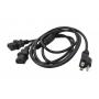 6ft Standard Y Computer Power Cord NEMA 5-15P to 2x C13