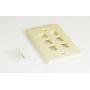 KEYSTONE Wall PLATE 6 HOLE IVORY
