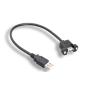 USB Panel Mount Cable Single Port Bulkhead Cable Male-Female 1Ft
