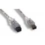 10FT FIREWIRE 1394B BILINGUAL CABLE SILVER 9PIN 6PIN
