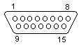 DSUB 15 pin Male Connector 